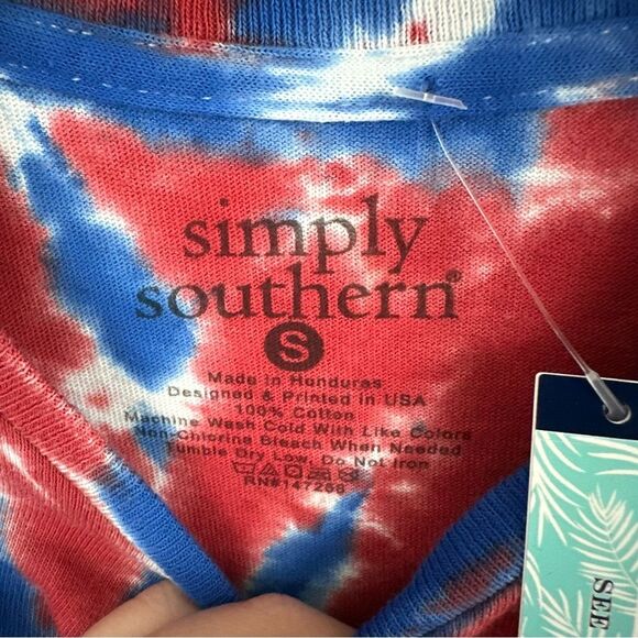 Simply Southern Red White Blue USA 4th of July Short Sleeve Tee NWT Size Small - Picture 9 of 11